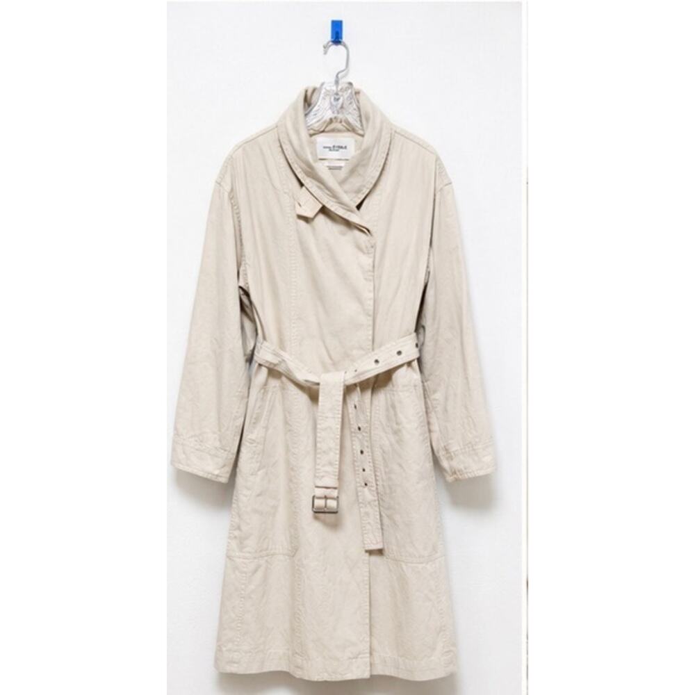 Isabel Marant Etoile Oversized Cotton Trench Coat Cream FR34 US2 - Picture 6 of 13